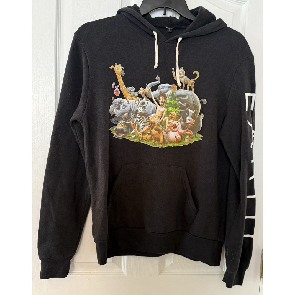 Lil Dicky‎ Earth Noah's Arc Design Mens Large Hoodie Sweatshirt Black Rare